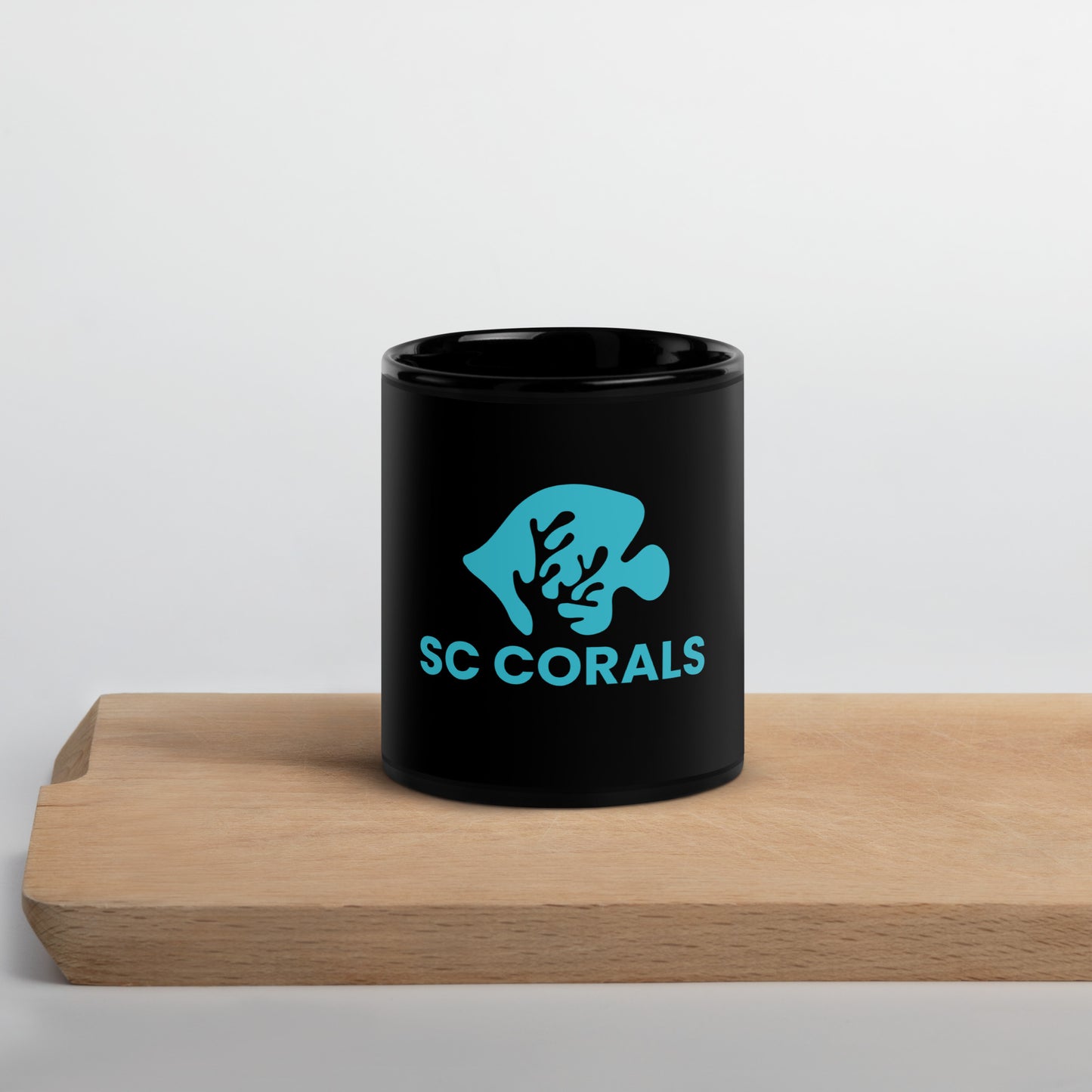 SC Coral Black Glossy Mug